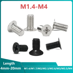 M1.4-M4 Small Mini Phillips Countersunk Screws Pozi Flat Head Laptop Phone Black - Picture 1 of 11