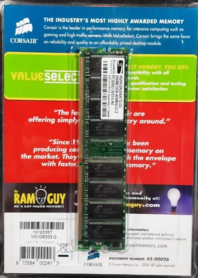 Corsair 1 GB DIMM 333 MHz DDR Memory (VS1GB333) New  - Image 1 of 4