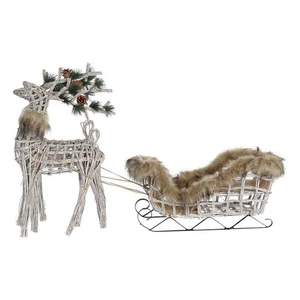 Weihnachtsschmuck DKD Home Decor Rentier Weiß Braun korb 58 x 30 x 30 cm [3 S - Bild 1 von 4