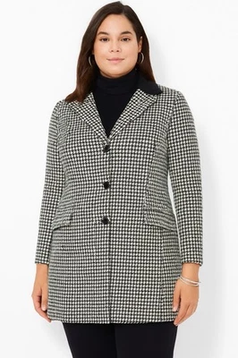 Chaqueta de pata de gallo Lauren Ralph Lauren 1X negra blanca para mujer Plus Foto 1 de 4