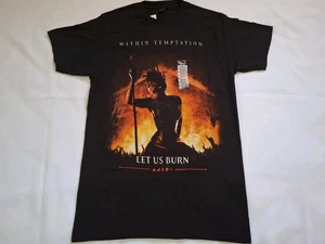 2015 Within Temptation Let Us Burn Graphic Black T-Shirt Size MD NWT Free S&H - Picture 1 of 4