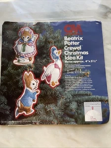 Vintage Weihnachten Beatrix Potter Crewel Idea Kit 7881 Ornamente Erica Wilson - Bild 1 von 9