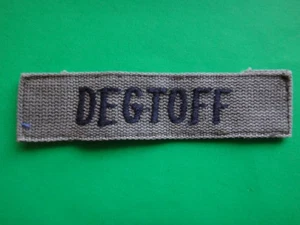 US Army DEGTOFF Green OD Pocket Name Tape Subdued Patch From Vietnam War Era - Picture 1 of 3
