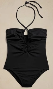 BANANA REPUBLIC One Piece Swimsuit, Black Double Keyhole Size S NWOT - Picture 1 of 7