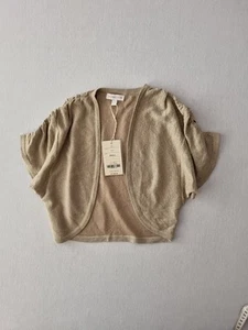 Monsoon Shrug Bolero Cardigan Size Small 8 10 Gold Glitter Womens BNWT New - Bild 1 von 7