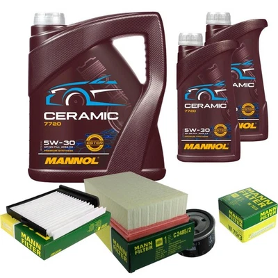 MANN Inspektionspaket 7L MANNOL Ceramic 5W-30 für Nissan Tiida Schrägheck 1.5 - Bild 1 von 4