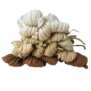 Paternayan Persian Yarn Lot Of 16 Skeins Beige Brown 3 Ply Wool Tapestry - Picture 1 of 4