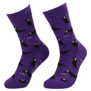 Crow Socks from the Sock Panda (Adult Medium) Color: Purple - Picture 1 of 1