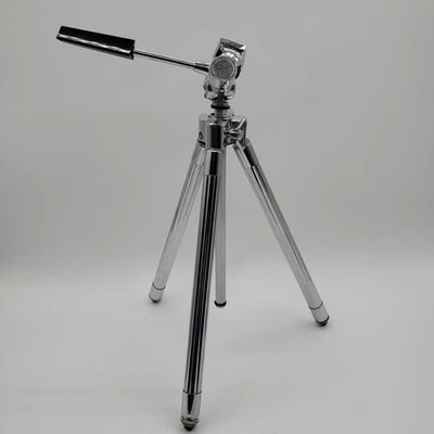 Vintage Sunset Camera Tripod Chrome Telescoping Legs Pan Tilt Head Mid-Century - Image 1 of 4