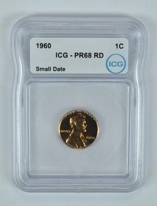 1960 Lincoln Memorial Cent Small Date PR68 RD ICG *5532 - Picture 1 of 5
