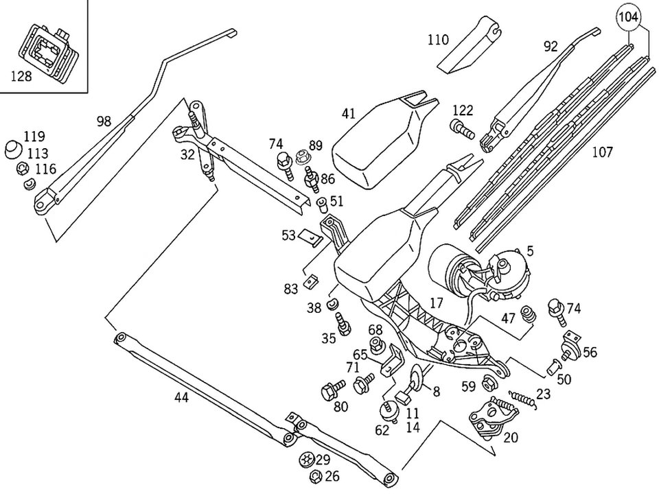 Brazo limpiaparabrisas original Mercedes-Benz 140-820-33-44 Foto 1 de 1