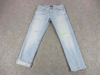 Levis Made & Crafted Boyfriend Jeans Womens 26x27 Blue Selvedge Distressed Japan - Image 1 of 4