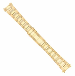 OYSTER WATCH BAND BRACELET SUBMARINER FOR 34MM ROLEX DATE 19MM ALL SOLID GOLD GP - Picture 1 of 5