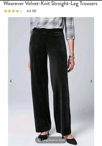 J.Jill Wearever Collection Velvet-Knit Smooth Fit Full Wide Leg Pants Black Sz M - Picture 1 of 8