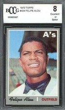 1970 topps #434 FELIPE ALOU oakland athletics BGS BCCG 8