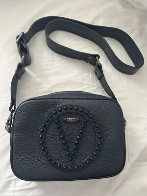 Valentino By Mario Valentino Mia Rock Dollaro Stud Black Leather Crossbody Bag - Image 1 of 4