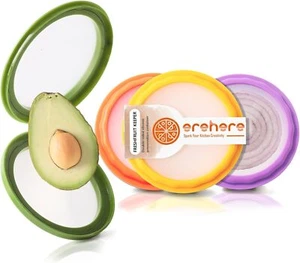 Avocado Saver and Onion Storage - 4-Piece Set Silicone Food Storage Containers, - Picture 1 of 6