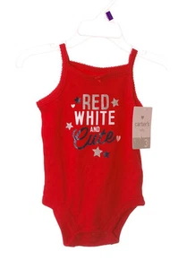 Carters Baby Girls 3 Months Fourth 4th of July Patriotic One Piece Top Shirt NEW - Picture 1 of 1