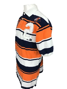 Attitude Men's Size M Orange Stripe Short Sleeve Patched Embroidered Polo Shirt - Picture 1 of 8