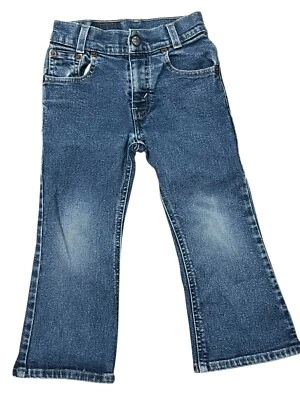 De Colección Niños Talla 4 517 Levi's Rojo Tab Denim Azul JEANS Pierna Acampanada 5 Bolsillos Etiqueta de Papel Foto 1 de 4