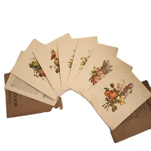 Vintage Jean Louis Prevost BOUQUETS Rare 1945 FLORAL PRINTS SET OF 6 ~ 20”x16” - Picture 1 of 13