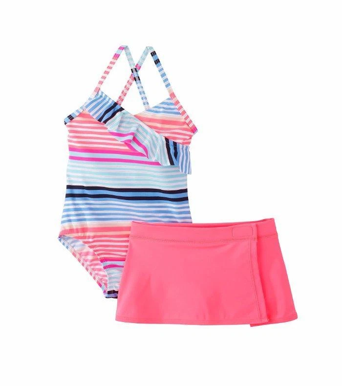 OSHKOSH B'GOSH маленьких девочек ' 4, 5, 6 X в полоску 2 шт. Купальник и юбка комплект новый с Ярлыками - Изображение 1 из 1