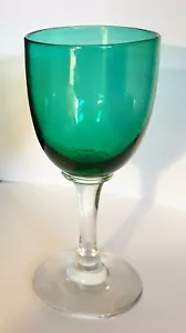 Antique Peacock Blue/Green Wine Glass c.1845 - Picture 1 of 4