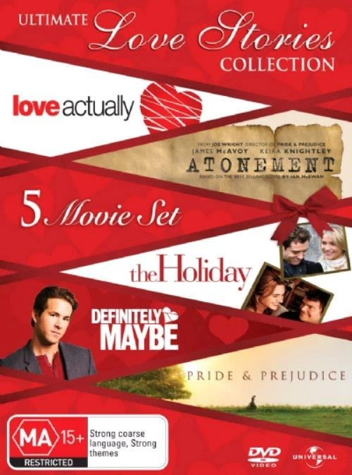 Atonement / Pride and Prejudice / Definitely, Maybe / Love Actually / the Holiday (Box Set, DVD, 2007)