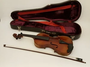 Vintage Flame Back Geige Stradivarius Bj.17 Jackson-Guldan Corelli Bogen + Koffer - Bild 1 von 24