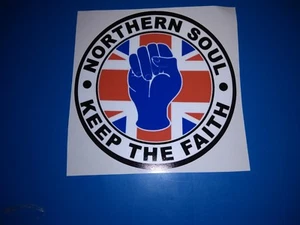 NORTHERN SOUL UNION JACK RUNDER AUFKLEBER 10cm QUER - Bild 1 von 1