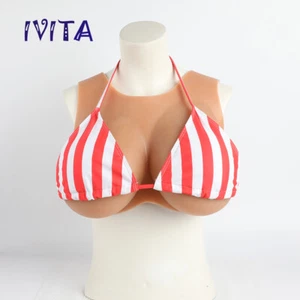 IVITA 7XL G Cup Realistic Big Boobs Silicone Breast Forms Transgender Fake Boobs - Picture 1 of 11