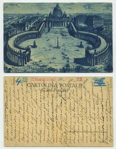85557 - Roma - Plaza de San Pedro - Tarjeta de artista, fechada 1922 - Imagen 1 de 2