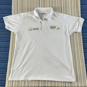 Heifer International Haiti Polo Shirt Mens large White Bob Cab Rockefeller #7918 - Picture 1 of 8