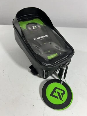 ROCKBROS Bike Front Top Tube Bag Waterproof Touch Screen Phone Holder Case Black - Image 1 of 4