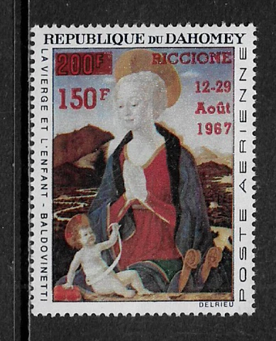 Dahomey #C60 MNH Stamp - Painting Overprint Riccione Stamp Expo Cover