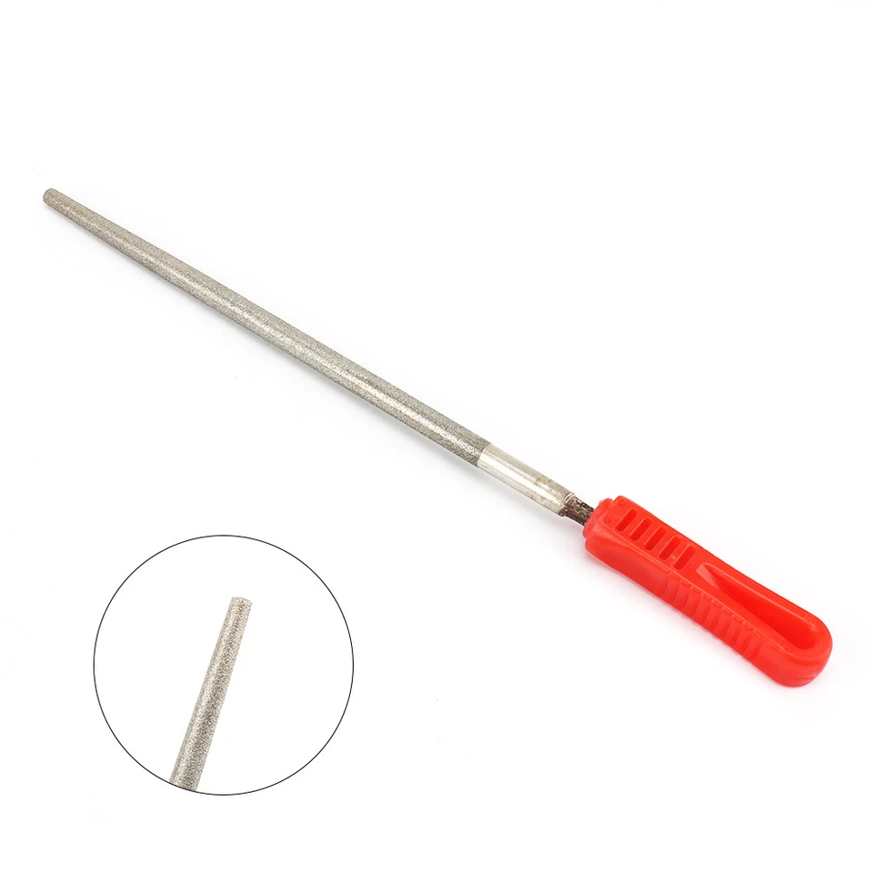 8 inch 200mm Titanium Coated Diamond Round Needle File for Jewelers Glass Metal - Image 1 of 4