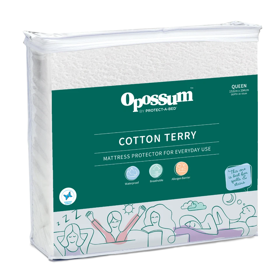 Opossum от Protect-A-Bed хлопковая махровая водонепроницаемая защитная пленка для матраса - Изображение 1 из 4
