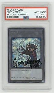 PSA Signed Greg Abbey Yu-Gi-Oh! Token QCDB-JPT12 Yusei and Stardust Dragon - Picture 1 of 2