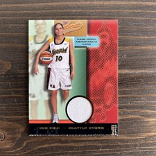 2002 Fleer Authentix WNBA Sue Bird Rookie RC Game Worn Jersey Relic