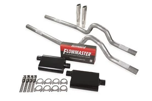 Dual Exhaust Kit 2.5" Flowmaster Super 44 Rear Exit RC Tips 73-79 Ford F-Series - Picture 1 of 5