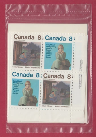 CANADA SEALED PLATE BLOCKS 658-659 CANADIAN AUTHORS - MONTGOMERY/HEMON, SEE DESC Cover