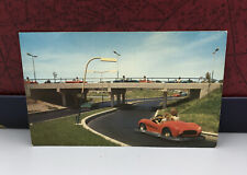 Vintage Disneyland Postcard Autopia in Tomorowland 1955 Unused