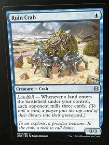 Ruin Crab 75 Magic The Gathering Zendikar Rising (ZNR) poco común casi nuevo - Imagen 1 de 2