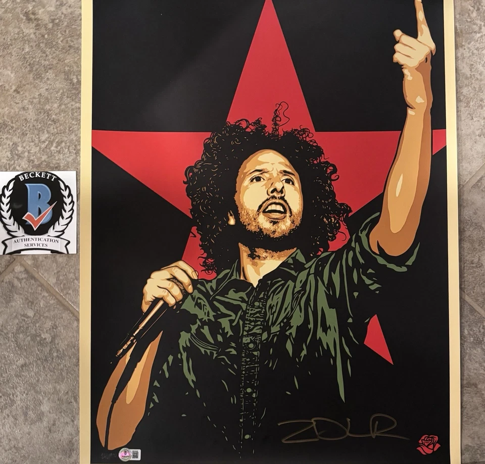 Zack De La Rocha Signed Poster Rage Against the Machine BECKETT Ernesto Yerena - Image 1 of 1