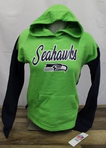 NFL Seattle Seahawks Girls' Fleece Hooded Sweatshirt - Lt - Picture 1 of 6