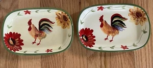 Pfaltzgraff Daybreak Vegetable Serving Relish Bowl Dish Platter Set Of 2 - Picture 1 of 5