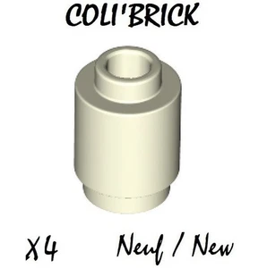 Lego 3062 B - 4x Rundstein Brick Round 1x1 - Glow in the dark White - NEU - Bild 1 von 1