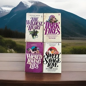 Rosemary Rogers 4 PB 1970s Wildest Heart Dark Fires Wicked Loving Lies Sweet - Imagen 1 de 6