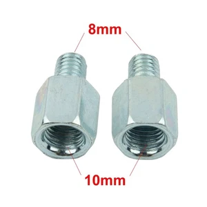 High Quality Mirror Adapter Scooter 10mm To 8mm 2 Pcs Accessories Clockwise - Picture 1 of 23