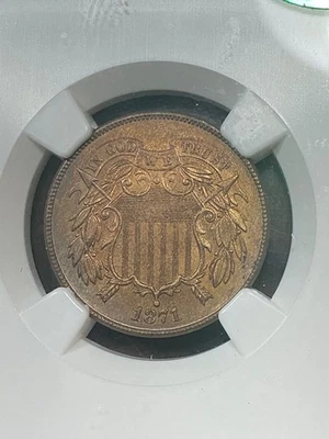 NGC MS65RB CAC 1871  TWO CENT PIECE VERY CHOICE EYE APPEAL - Image 1 of 3